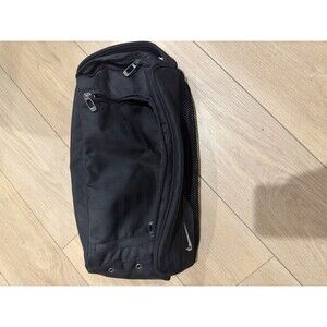 Nike Golf Shoe Bag Black Mesh Nylon Handle Zipper Sports Streetwear Gear